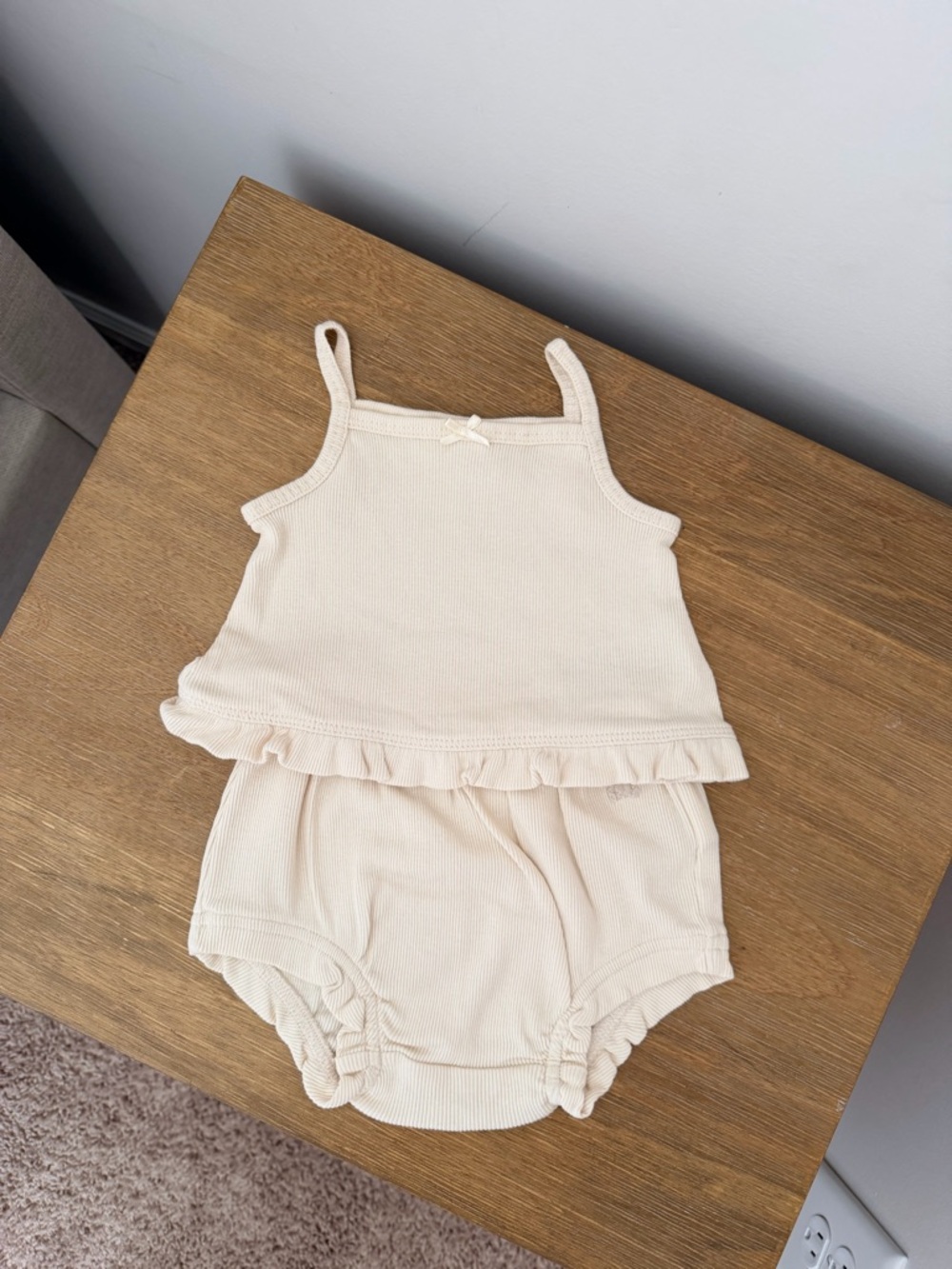 GAP Baby Ribbed Cream Tank & Bloomers